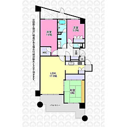 エステスクエア武蔵藤沢 3LDKの間取図画像