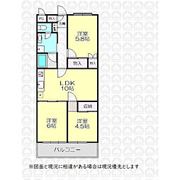 グローリア初穂飯能 3LDKの間取図画像