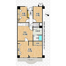 プリミテージュ飯能 3DKの間取図画像