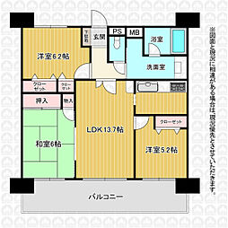 セラード川越連雀町 3LDKの間取り