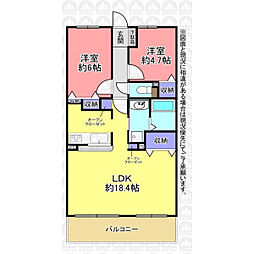 ライオンズマンション朝霞根岸台第3 2LDKの間取図画像