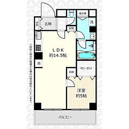 コープ野村東伏見 1LDKの間取り