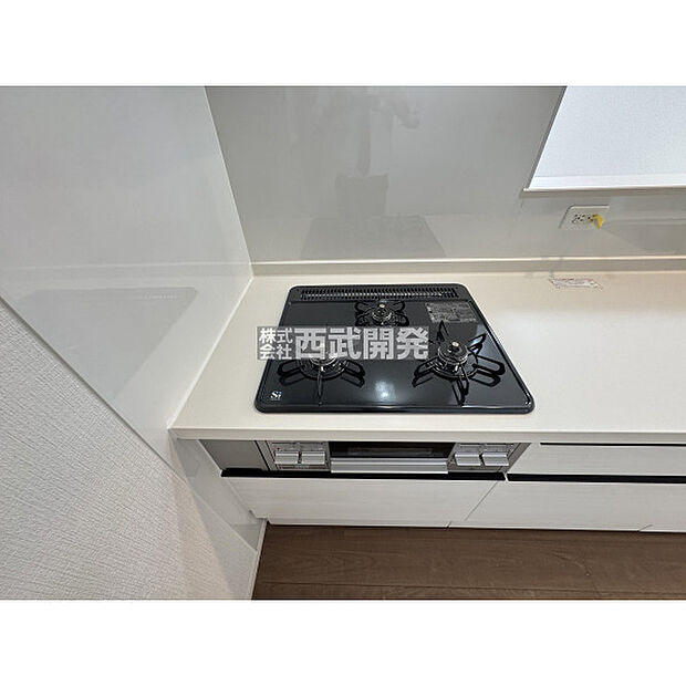 グリル付き3口ガスコンロ