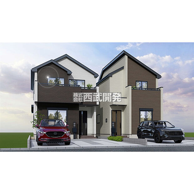 全体外観イメージパース（図面を基に描いたもので実際とは異なります）