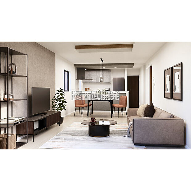 内観イメージパース（図面を基に描いたもので実際とは異なります/家具や照明器具等は含まれません）