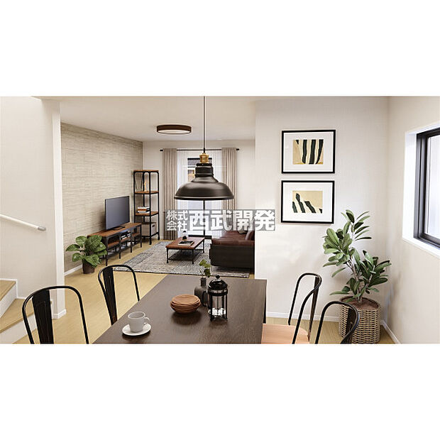 内観イメージパース(図面を基に描いたもので実際とは異なります/家具や照明器具等は含まれません)