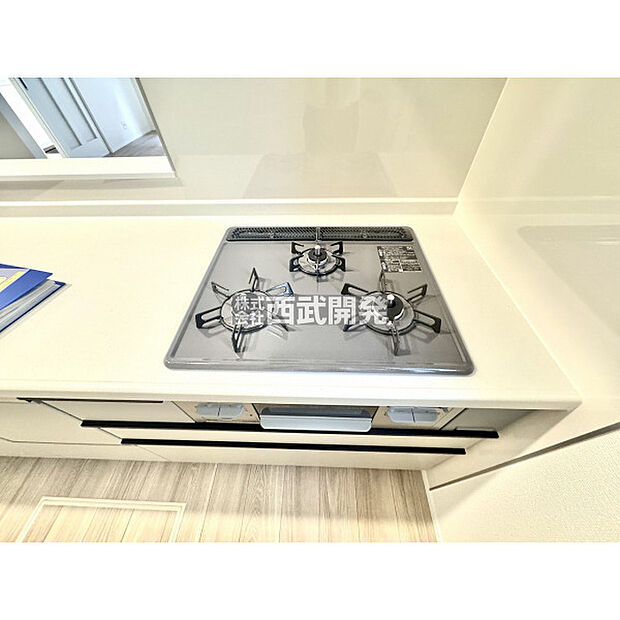 グリル付き3口ガスコンロ