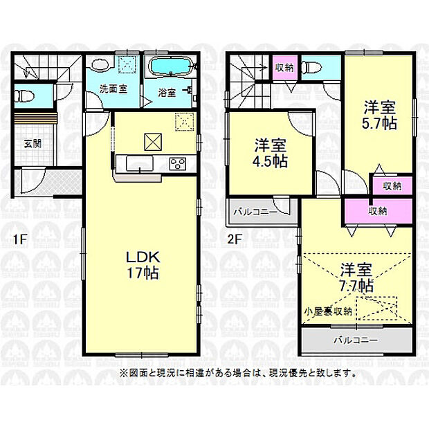 小屋裏収納付きの3LDK！