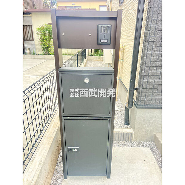 宅配ボックス付ポスト門柱
