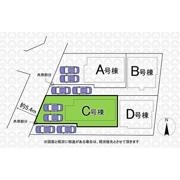 並列駐車2台可能なカースペース