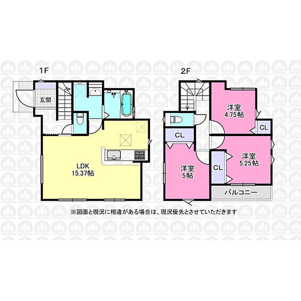 1階に水回りを集約した3LDK