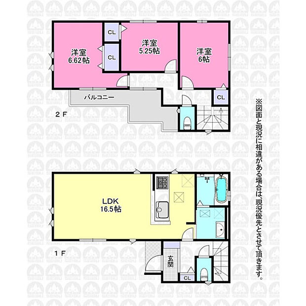 水回り集中設計の3LDK住宅