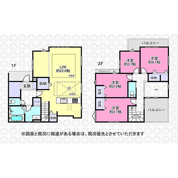 吹き抜けリビングの4LDK住宅