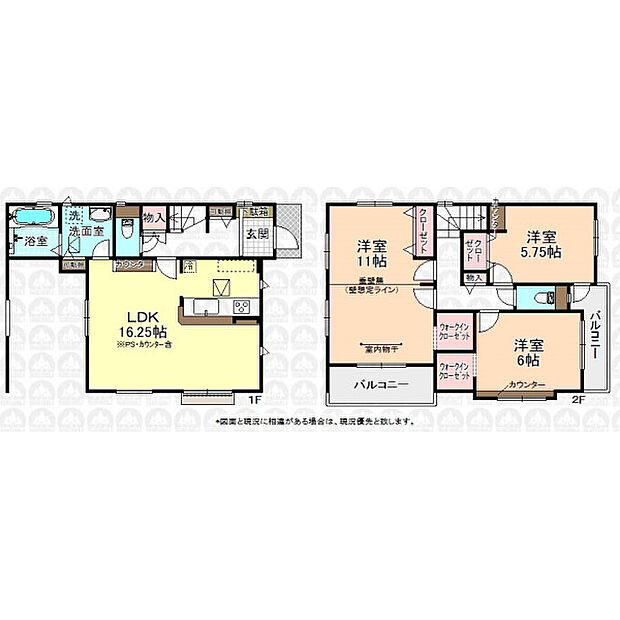 ビルトイン車庫付きの大型3LDK!ウォークインクローゼット2ヶ所付き