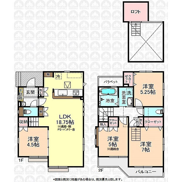 リビングイン階段を採用した4LDK