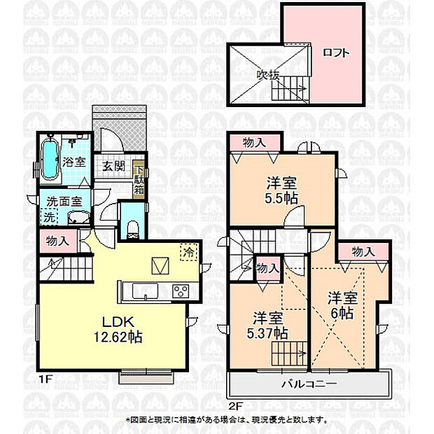 ロフト付き3LDK間取り