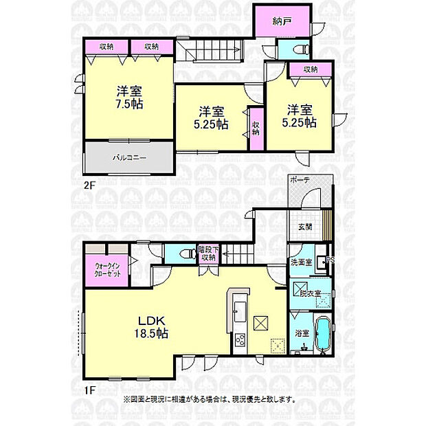 収納豊富な3LDK間取り