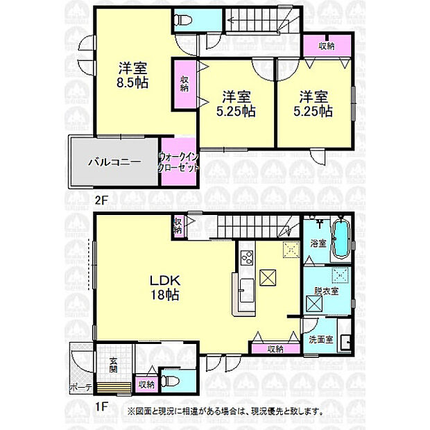収納豊富な3LDK間取り