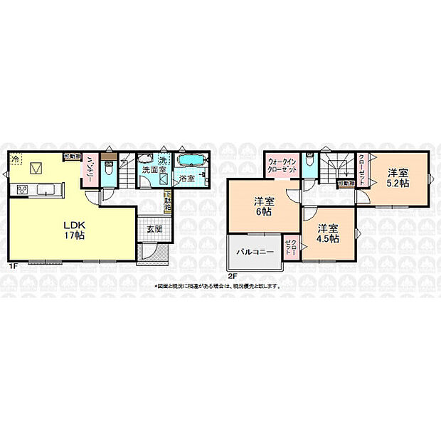 1階に水回り集約の3LDK
