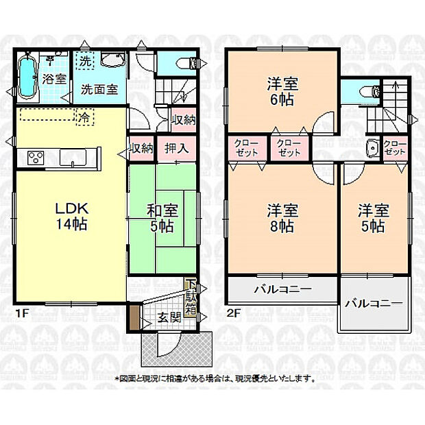 水回り集中設計の4LDK住宅