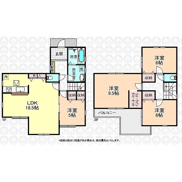 主寝室9.5帖にWICが付いた4LDK!
