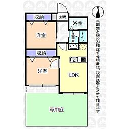 小金井第2コーポラス 2LDKの間取図画像