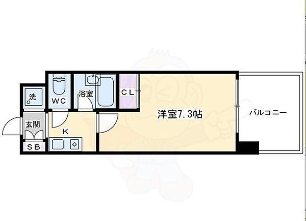 京都府京都市下京区四条通油小路東入傘鉾町(賃貸マンション1K・2階・21.10㎡)の写真 その2