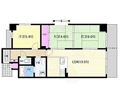 フォルム五条西洞院 507 5階3LDKの間取り