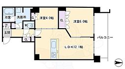 ジ・アーバネックス京都三条通り 9階2LDKの間取り