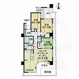 京都市営烏丸線 丸太町駅 徒歩3分の賃貸マンション 4階3LDKの間取り