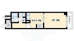 エスリード四条河原町 5階1DKの間取り