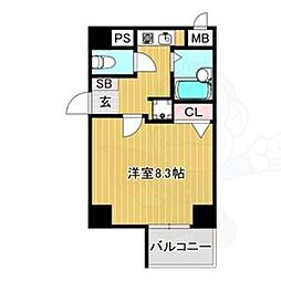 サムティ上堀川 1階1Kの間取り