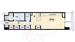 ベラジオ五条堀川 8階1Kの間取り