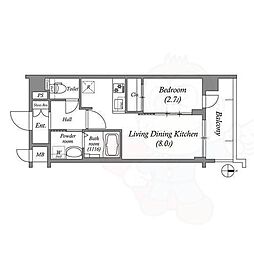 アドバンス京都クラッセ 4階1LDKの間取り