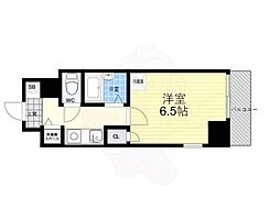 リーガル京都河原町lll 4階1Kの間取り