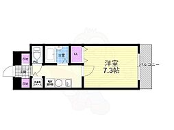 メイプル等持院 1階1Kの間取り