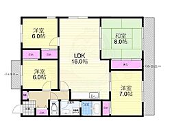 フェニックス堀川 4LDKの間取図画像