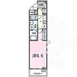 フリージア 3階1Kの間取り