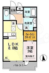 マジェスティ　ヒル 1階1LDKの間取り