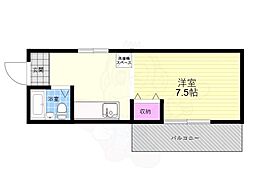 メゾン・ド・セルリアン 2階1DKの間取り