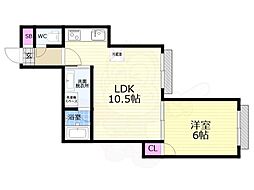 NAGI　KYOTO　NIJO 1階1LDKの間取り