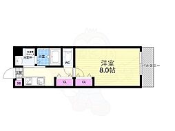 Shining二条離宮 4階1Kの間取り