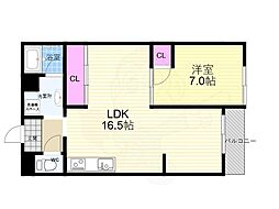 第31長栄コーポきぬもと 1階1LDKの間取り