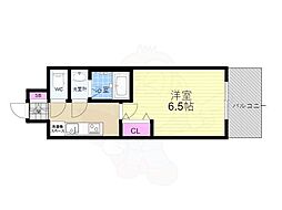 プレサンスTHE KYOTO 新町通 3階1Kの間取り