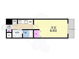 ベラジオ烏丸三条 4階1Kの間取り