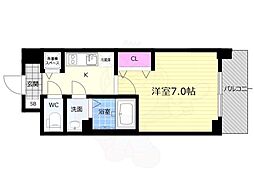 エスリード京都梅小路アヴェニテ 4階1Kの間取り