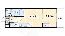 Residence二条洛中庵 地下1階1LDKの間取り