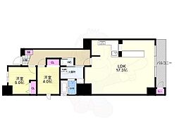 ベル・クローチェ京都洛央 10階2LDKの間取り