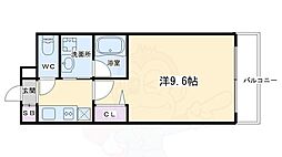 ARTISTA 円町ドゥーエ 2階1Kの間取り