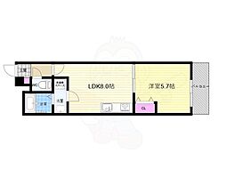 Mirei烏丸五条 2階1LDKの間取り